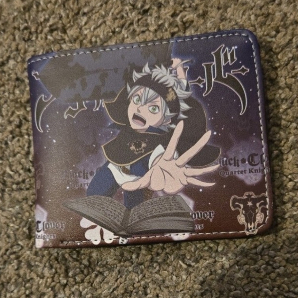 Rare new black clover anime manga leather wallet